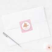 Sticker Carré mignon Baby shower Ours Teddy ! (Enveloppe)