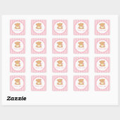 Sticker Carré mignon Baby shower Ours Teddy ! (Feuille)