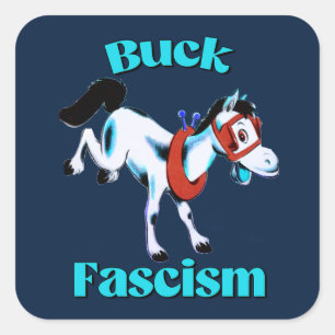 Sticker Carré Mignon Cheval Rétro - Fais Tomber le Fascisme