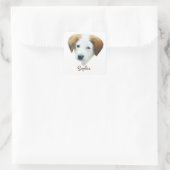 Sticker Carré mignon chiot "Sophie" (Sac)