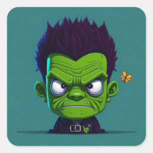 Sticker Carré Mignon Frankenstein