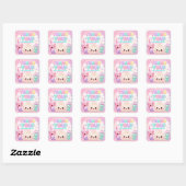 Sticker Carré Mignon Glitter Dumpling Bao Squishy Fête Anniversa (Feuille)