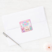 Sticker Carré Mignon Glitter Dumpling Bao Squishy Fête Anniversa (Enveloppe)
