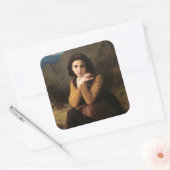 Sticker Carré Mignon Innocence d'une adolescente, Bouguereau (Enveloppe)