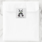 Sticker Carré mignon ours panda penser à toi (Sac)
