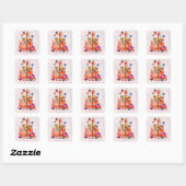 Sticker Carré Mignon Pastel (Feuille)