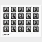 Sticker Carré mignon Skunk (Feuille)