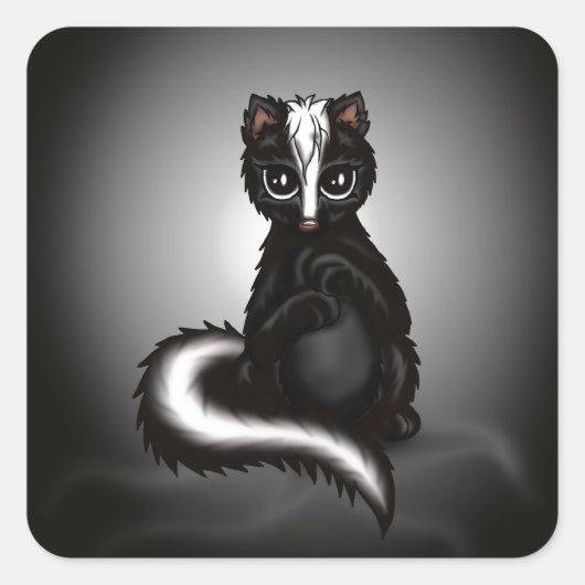 Sticker Carré mignon Skunk (Devant)