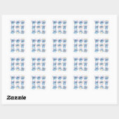 Sticker Carré Mignon Stitch à l'aquarelle (Feuille)