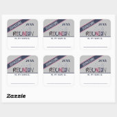 Sticker Carré Mignonne ! Balise de nom de réunion de famille per (Feuille)