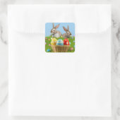 Sticker Carré Mignonne Bunnyfor Pâques pour une humeur positive (Sac)