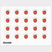 Sticker Carré Mignonne Enseignant Rouge Pomme simple Aquarelle (Feuille)