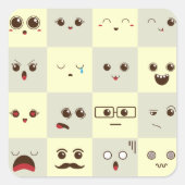 Sticker Carré Mignonne face (Devant)