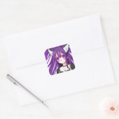 Sticker Carré Mignonne fille Anime avec des oreilles Fox (Enveloppe)