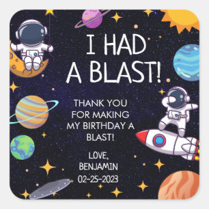 Sticker Carré Mignonne J'avais un thème d'espace d'explosion à t