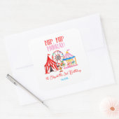 Sticker Carré Mignonne Main Drake Carnival Circus Anniversaire (Enveloppe)