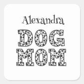Sticker Carré Mignonne maman chien pointillé (Devant)