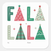 Sticker Carré Mignonne Moderne Fa La La Holiday (Devant)
