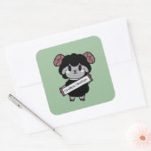 Sticker Carré Mignonne Mouton Noir sans levain (Enveloppe)