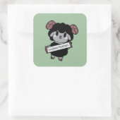 Sticker Carré Mignonne Mouton Noir sans levain (Sac)