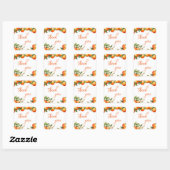 Sticker Carré Mignonne orange Merci (Feuille)