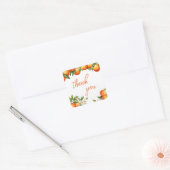 Sticker Carré Mignonne orange Merci (Enveloppe)