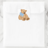 Sticker Carré Mignonne Ours Teddy, Pour Bébé Garçon (Sac)