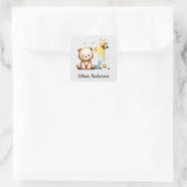 Sticker Carré Mignonne premier anniversaire Ours et abeille (Sac)