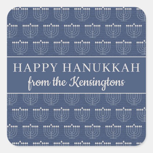 Sticker Carré Mignonne Rustique Menorah Hanoukka Holiday (Devant)