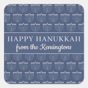 Sticker Carré Mignonne Rustique Menorah Hanoukka Holiday