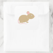 Sticker Carré Mignonne souris. (Sac)