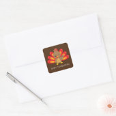 Sticker Carré Mignonne tourte Thanksgiving ajouter un message (Enveloppe)