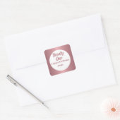 Sticker Carré Mignonne vingt et un Rose Gold Script Joyeux anniv (Enveloppe)