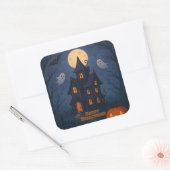 Sticker Carré Mignonne Whimsical Maison Hantée Éffrayante | Hall (Enveloppe)