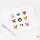 Sticker Carré Mignons visages d'animaux (Enveloppe)
