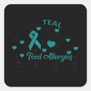 Sticker Carré Migre I Turquoise Pour Les Allergies Alimentaires