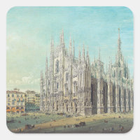Milan Piazza du Duomo années 1850 par Carlo Bossol