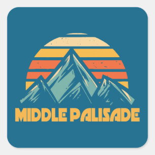 Sticker Carré Milieu Palisade Californie Retro Turquoise