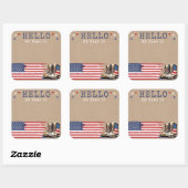 Sticker Carré Militaire rustique s'éloignant Nom du parti Sticke (Feuille)