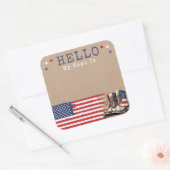 Sticker Carré Militaire rustique s'éloignant Nom du parti Sticke (Enveloppe)