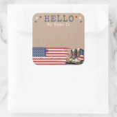 Sticker Carré Militaire rustique s'éloignant Nom du parti Sticke (Sac)