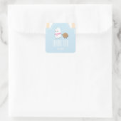 Sticker Carré Milk & Cookie Marcher Anniversaire Fête Favoriser  (Sac)