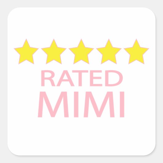 Sticker Carré Mimi cinq étoiles (Devant)