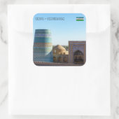 Sticker Carré Minaret mineure Kalta inachevé - Khiva, Ouzbékista (Sac)