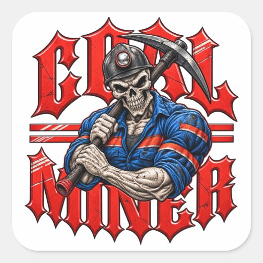 STICKER CARRÉ MINEUR DE CHARBON REAPER (Devant)