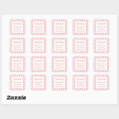 Sticker Carré MINI COEURS Petits Carrés Enveloppe Phoques (Feuille)