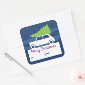 Sticker Carré Mini Cooper - Trafic de Noël (Enveloppe)