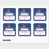 Sticker Carré Mini Cooper - Trafic de Noël (Feuille)