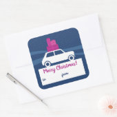 Sticker Carré Mini Cooper - Trafic de Noël (Enveloppe)