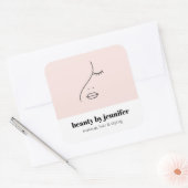 Sticker Carré Mini-esthétique Visage Logo Maquillage Artiste Ros (Enveloppe)